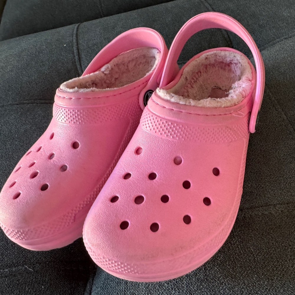 Fleece Lined Pink Crocs
